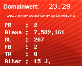 Domainbewertung - Domain www.yoga-coaching-cologne.de bei Domainwert24.net