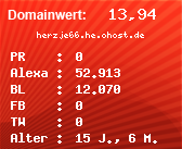 Domainbewertung - Domain herzje66.he.ohost.de bei Domainwert24.net