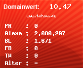 Domainbewertung - Domain www.tohou.de bei Domainwert24.net