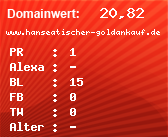 Domainbewertung - Domain www.hanseatischer-goldankauf.de bei Domainwert24.net