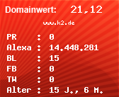 Domainbewertung - Domain www.k2.de bei Domainwert24.net