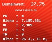 Domainbewertung - Domain www.polonia.de bei Domainwert24.net