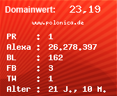 Domainbewertung - Domain www.polonica.de bei Domainwert24.net