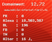 Domainbewertung - Domain www.mobile-internet-tarif.de bei Domainwert24.net