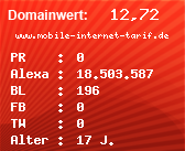 Domainbewertung - Domain www.mobile-internet-tarif.de bei Domainwert24.net