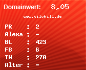 Domainbewertung - Domain www.kilokill.de bei Domainwert24.net