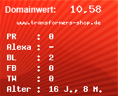 Domainbewertung - Domain www.transformers-shop.de bei Domainwert24.net