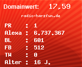 Domainbewertung - Domain radio-harzfun.de bei Domainwert24.net
