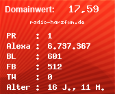 Domainbewertung - Domain radio-harzfun.de bei Domainwert24.net