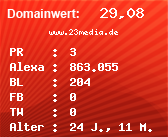 Domainbewertung - Domain www.23media.de bei Domainwert24.net