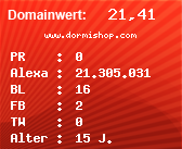 Domainbewertung - Domain www.dormishop.com bei Domainwert24.net
