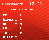 Domainbewertung - Domain www.bedeaux.com.de bei Domainwert24.net