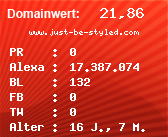 Domainbewertung - Domain www.just-be-styled.com bei Domainwert24.net