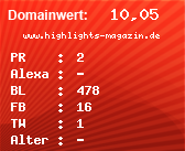 Domainbewertung - Domain www.highlights-magazin.de bei Domainwert24.net