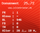 Domainbewertung - Domain www.juliankraemer.de bei Domainwert24.net
