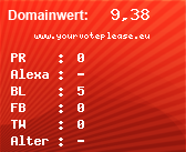 Domainbewertung - Domain www.yourvoteplease.eu bei Domainwert24.net