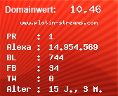 Domainbewertung - Domain www.platin-streams.com bei Domainwert24.net