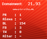 Domainbewertung - Domain www.pic-city.de bei Domainwert24.net