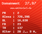 Domainbewertung - Domain www.web2select.de bei Domainwert24.net
