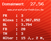 Domainbewertung - Domain www.purestyle-fashion.de bei Domainwert24.net