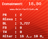 Domainbewertung - Domain www.dein-textlink.de bei Domainwert24.net