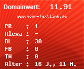 Domainbewertung - Domain www.your-textlink.de bei Domainwert24.net
