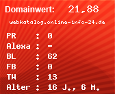 Domainbewertung - Domain webkatalog.online-info-24.de bei Domainwert24.net