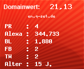 Domainbewertung - Domain en.q-set.de bei Domainwert24.net