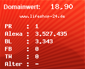 Domainbewertung - Domain www.lifeshop-24.de bei Domainwert24.net