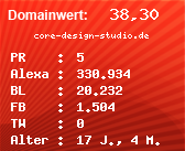 Domainbewertung - Domain core-design-studio.de bei Domainwert24.net