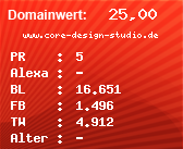 Domainbewertung - Domain www.core-design-studio.de bei Domainwert24.net