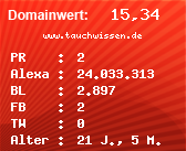 Domainbewertung - Domain www.tauchwissen.de bei Domainwert24.net