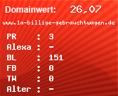 Domainbewertung - Domain www.1a-billige-gebrauchtwagen.de bei Domainwert24.net