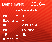 Domainbewertung - Domain www.facebook.de bei Domainwert24.net