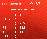 Domainbewertung - Domain www.iurastudent.de bei Domainwert24.net