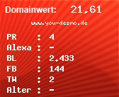 Domainbewertung - Domain www.you-desmo.de bei Domainwert24.net