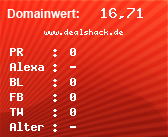 Domainbewertung - Domain www.dealshack.de bei Domainwert24.net
