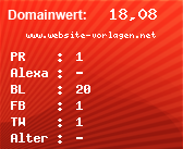 Domainbewertung - Domain www.website-vorlagen.net bei Domainwert24.net