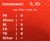 Domainbewertung - Domain www.29er-shop.de bei Domainwert24.net