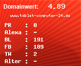 Domainbewertung - Domain www.tablet-computer-24.de bei Domainwert24.net