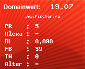 Domainbewertung - Domain www.fischer.de bei Domainwert24.net