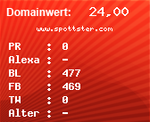 Domainbewertung - Domain www.spottster.com bei Domainwert24.net