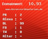 Domainbewertung - Domain www.dorum-nordseeferien.de bei Domainwert24.net