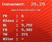 Domainbewertung - Domain www.klassikradio.de bei Domainwert24.net