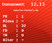 Domainbewertung - Domain www.hs-hensel.de bei Domainwert24.net