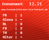 Domainbewertung - Domain www.hausmeisterservice-hensel.de bei Domainwert24.net