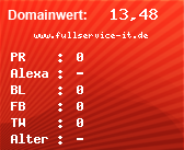 Domainbewertung - Domain www.fullservice-it.de bei Domainwert24.net