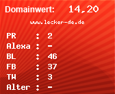 Domainbewertung - Domain www.lecker-de.de bei Domainwert24.net