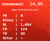 Domainbewertung - Domain www.funfactory.com bei Domainwert24.net