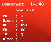 Domainbewertung - Domain www.proof.de bei Domainwert24.net